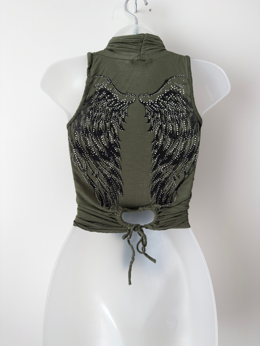 y2k rhinestone angel wings cardigan